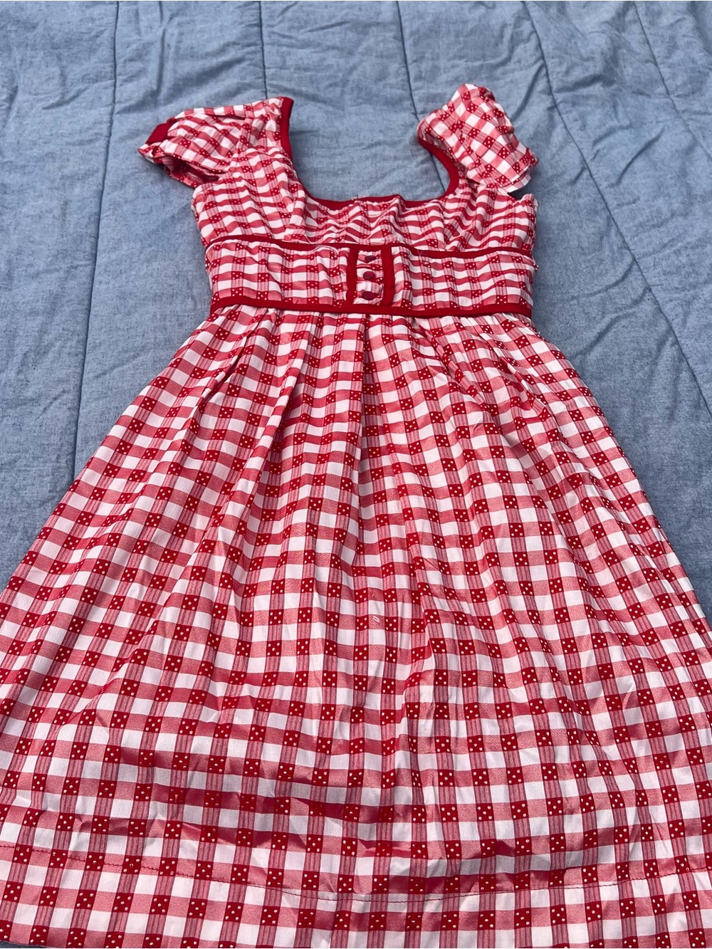 NWT Living Dead Souls Red Gingham All American Sweetheart 1950’s Picnic Dress L